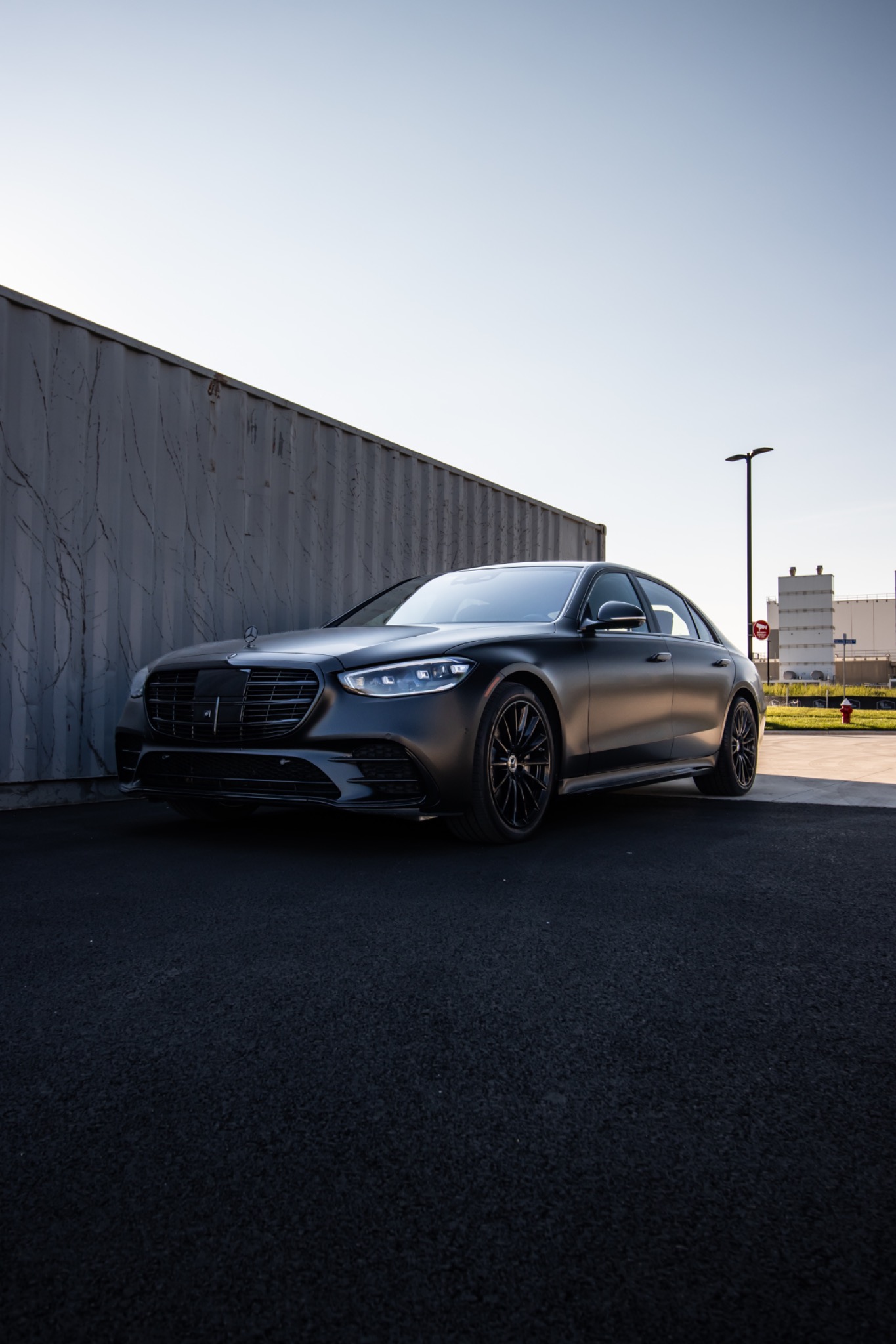 Mercedes-Benz S 500 Satin Black Color-Change Vinyl Wrap — view 1